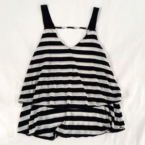 NWOT super soft white and black striped tank